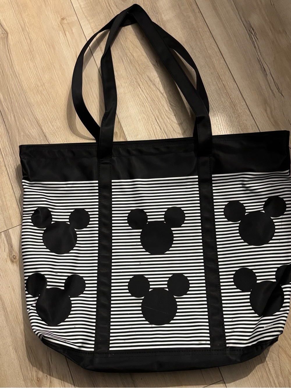 Disney Black & White Mickey Stripe Tote